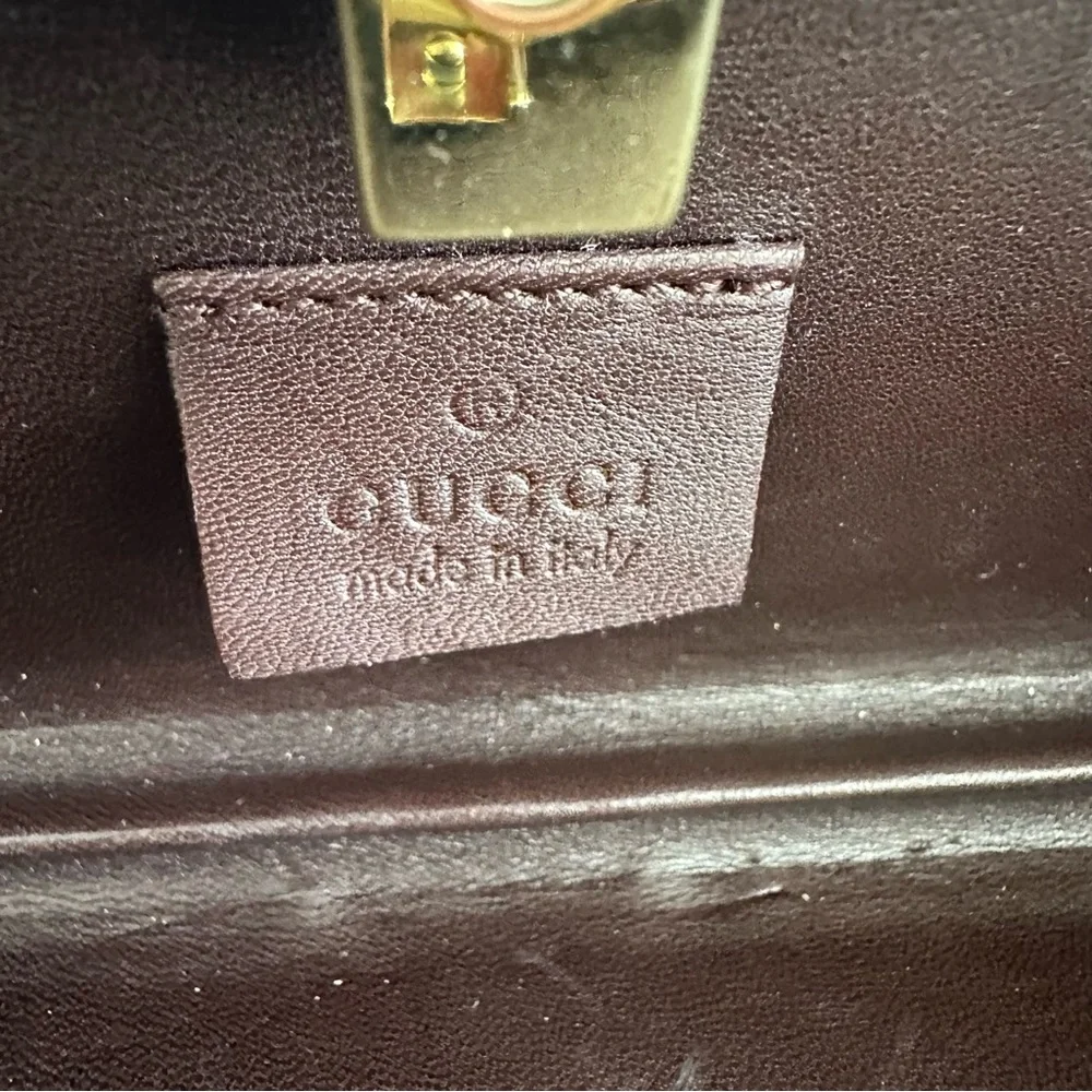 Vintage Tom Ford Gucci Runway S 2002 Wooden Clutch Logo Clasp Leather Strap Bag